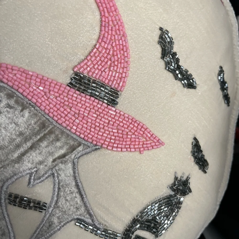 Rachel Zoe, witches pillow, so adorable beaded, and velvet new with tags